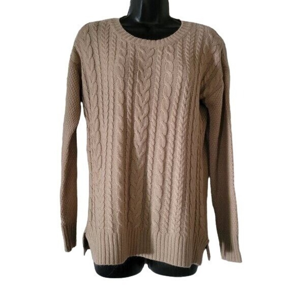 BECEEL Cable knit Long Sleeve S Beige Lightweight Sweater‎ Warm Casual  Bohemian